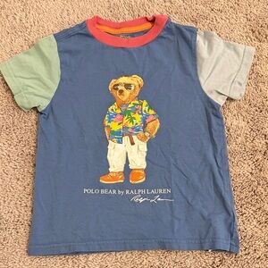 Polo by Ralph Lauren Kids' Blue T-Shirt with Bear Graphic